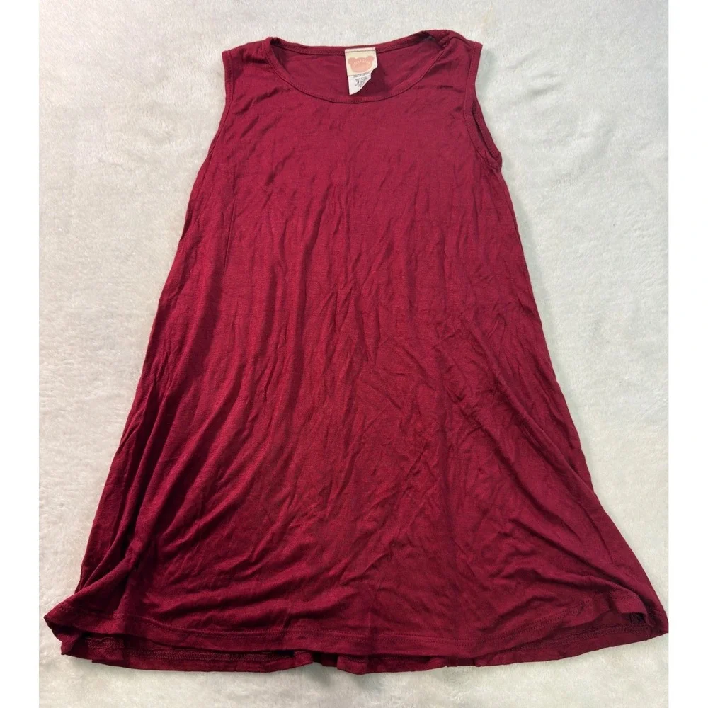 Color Bear Kids Burgundy Rayon Spandex Sleeveless Swing Tank‎ GD 300 Size 6-7